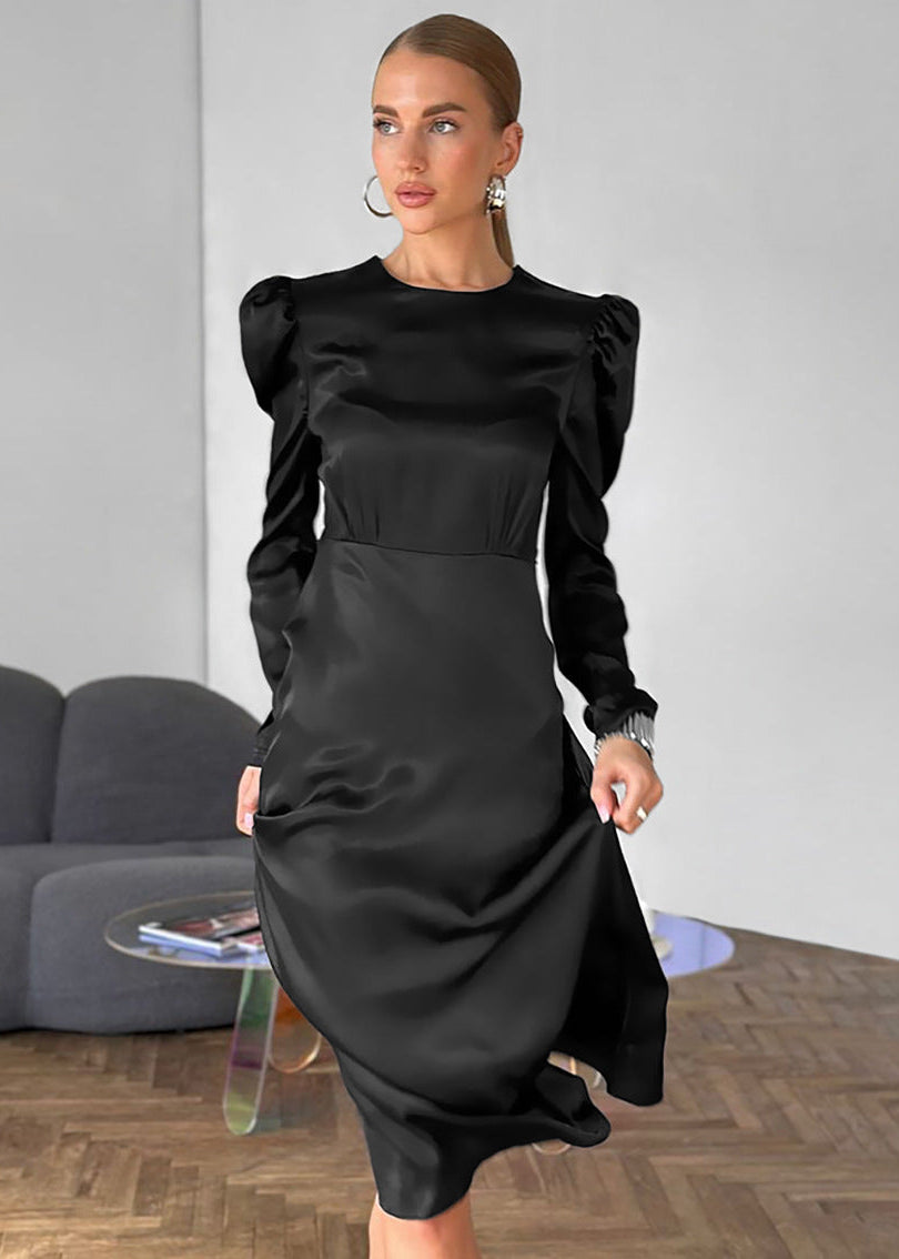 Satin Elegance Midi Dress