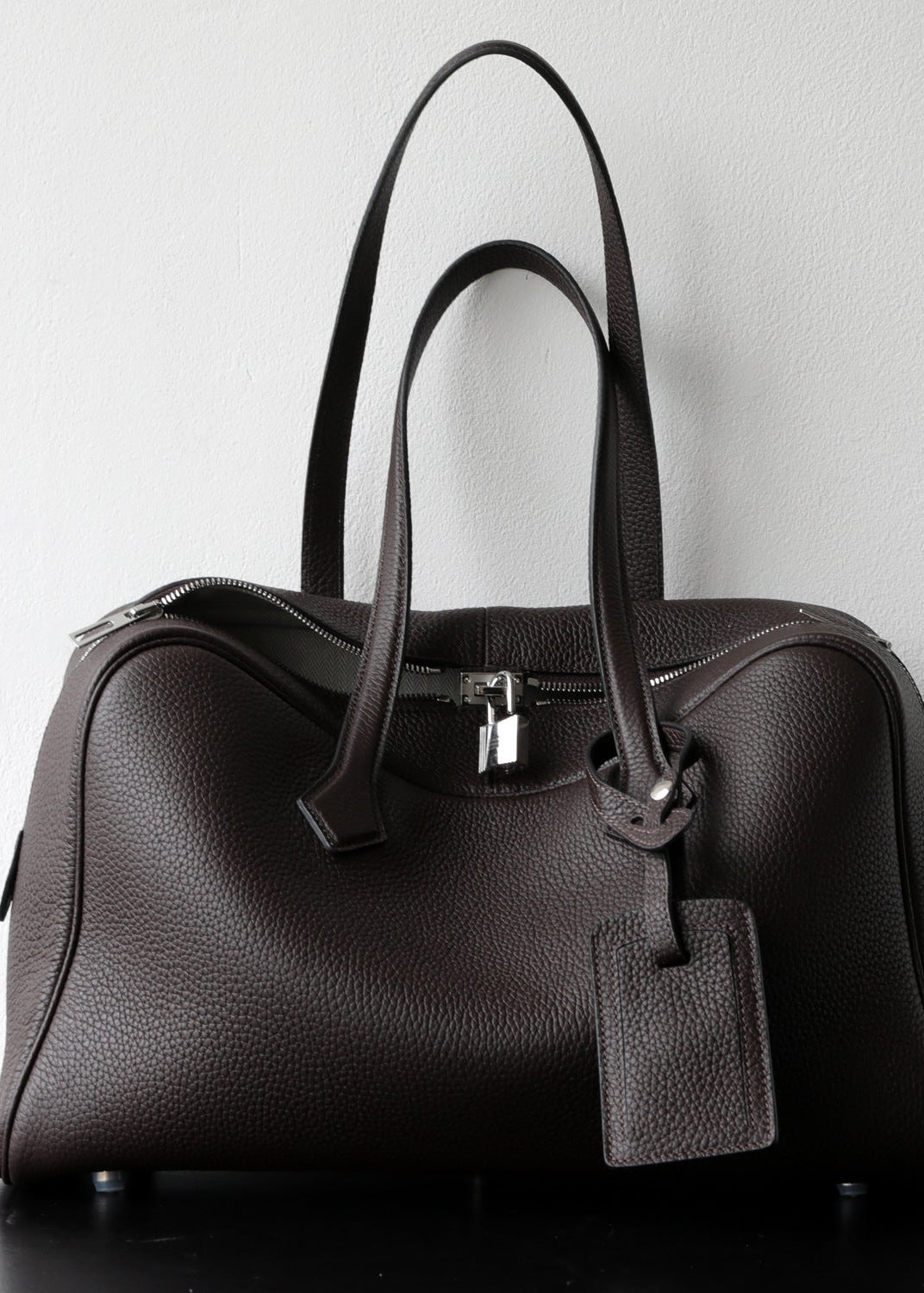 Amara - Pebbled Leather Travel Tote Bag