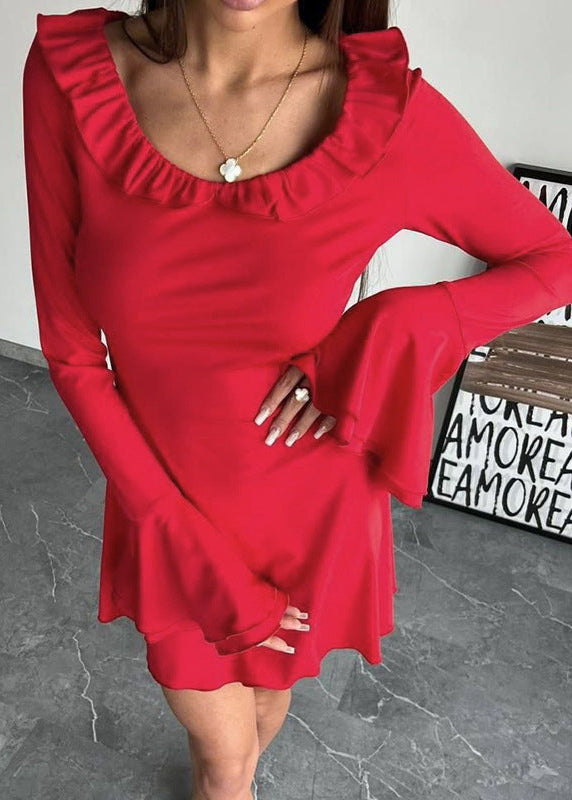 Sienna - Off-Shoulder Ruffle Sleeve Dress