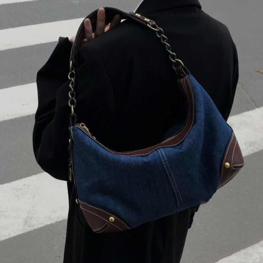 Denim-Dumpling-Shoulder-Bag - VibeSoothe