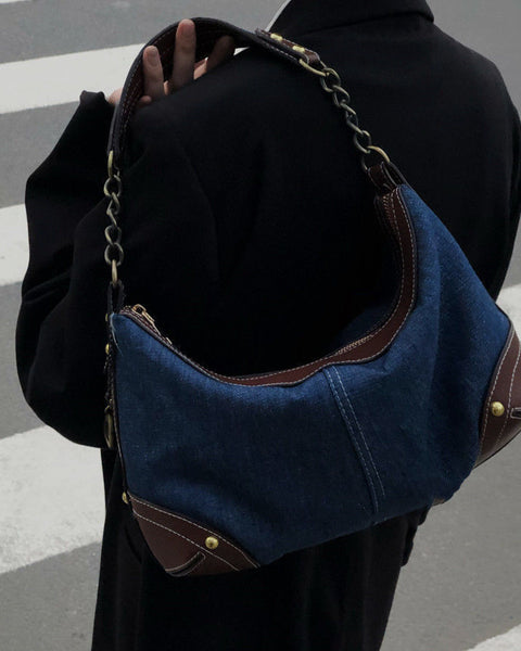 Denim-Dumpling-Shoulder-Bag - VibeSoothe