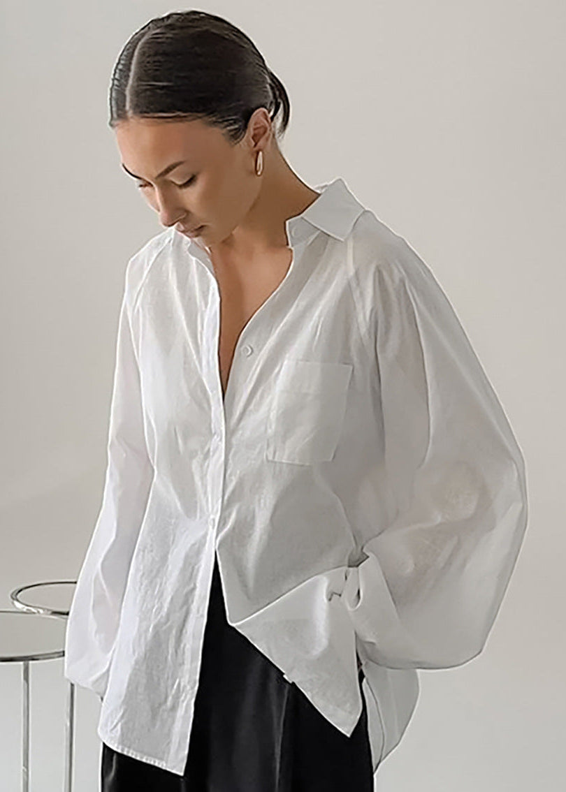 Elara - Chemise boutonnée en lin surdimensionnée