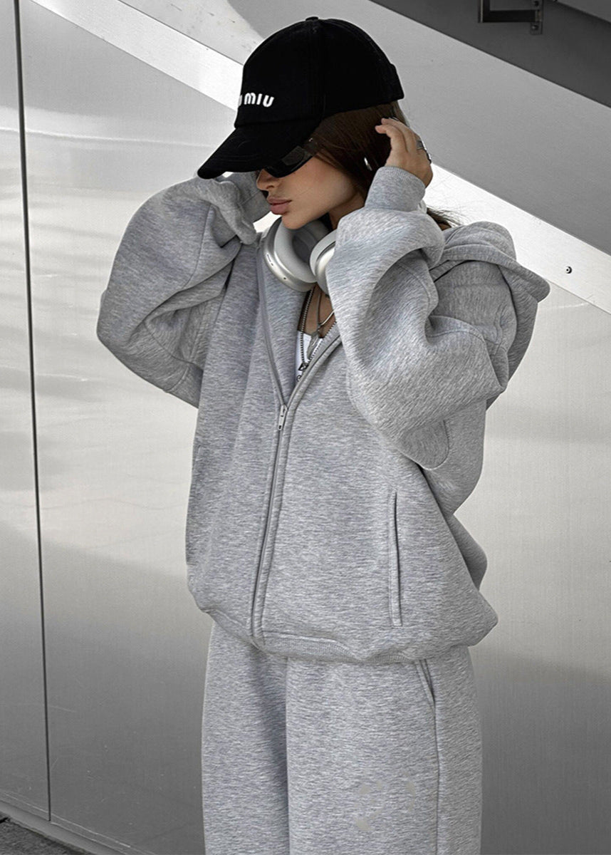 Urban Edge - Oversized Zip Hoodie & Sweatpants Set