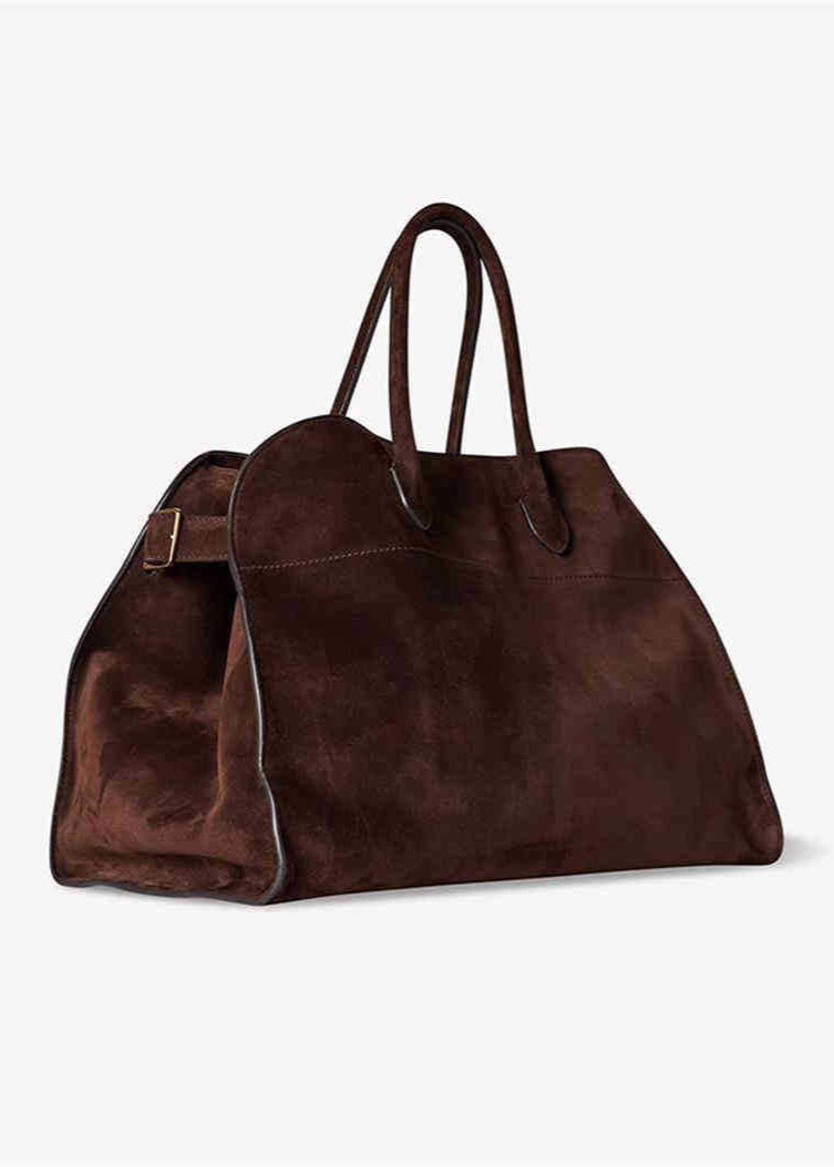 Suede Oversized Buckle Tote Bag