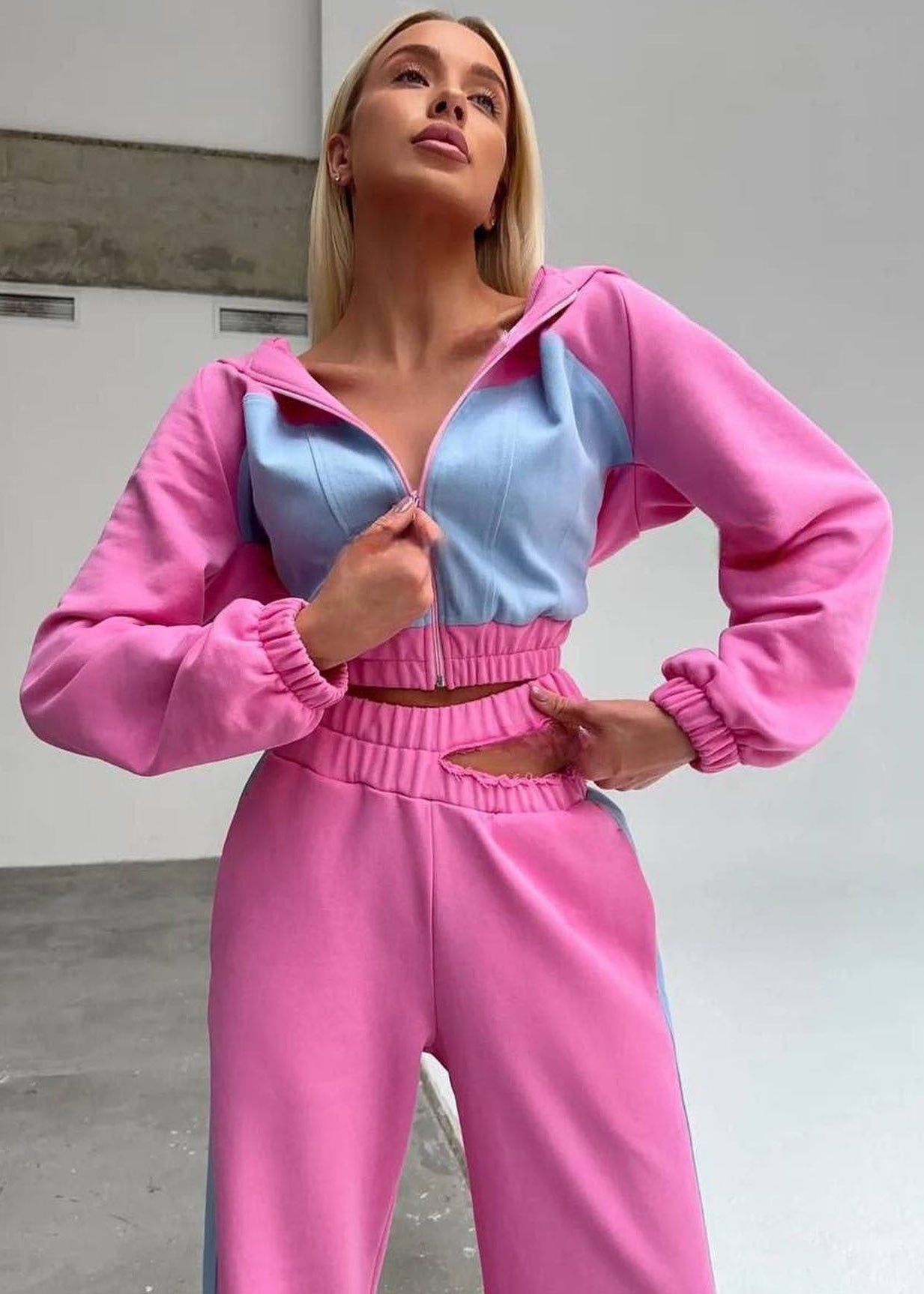 Aurora - Two-Tone Cutout Tracksuit