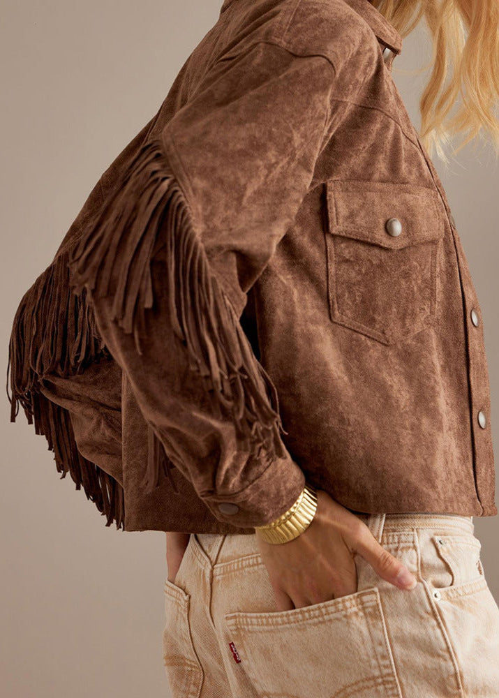 Western Charm Fringe Suede Jacket