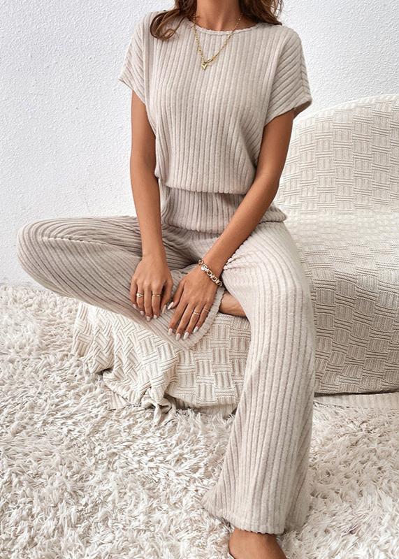 Soft Serenity - Ribbed Knit Two-Piece Set