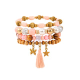 Ethnic Wooden Bead Tassel Bracelet - VibeSoothe