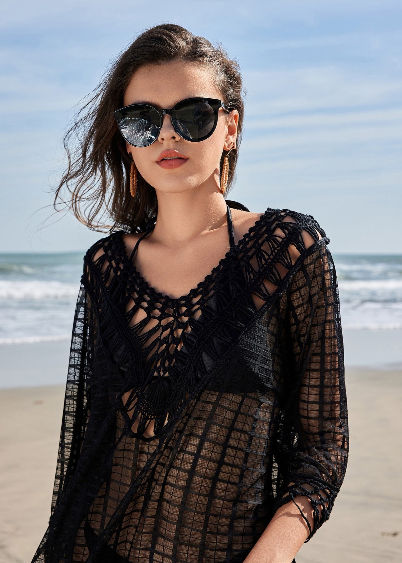 Midnight Breeze - Crochet Beach Cover-Up