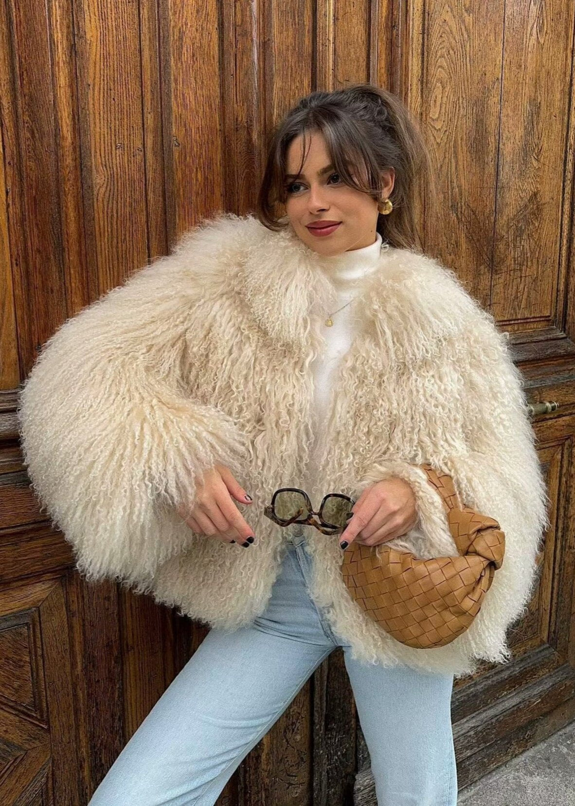 Veste en fausse shearling de luxe