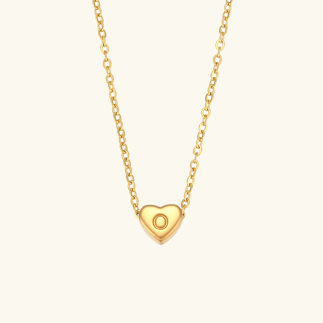 Golden Heartbeat - Initial Necklace