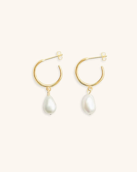 Ocean Dew Freshwater Pearl Hoops