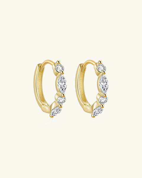 Luna Radiance - Diamond Simulant Hoop Earrings