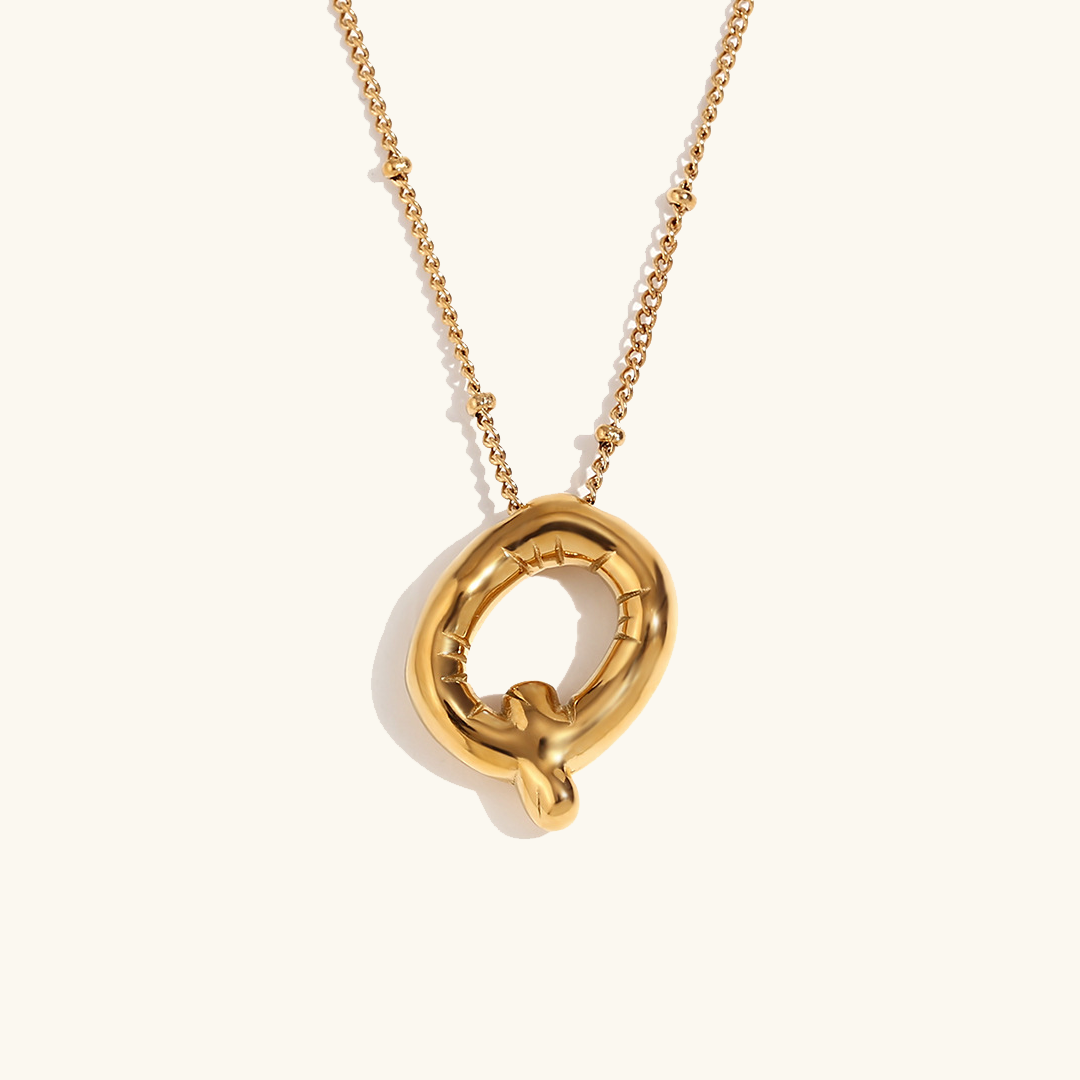 Lettre aérienne - Collier avec initiale en or