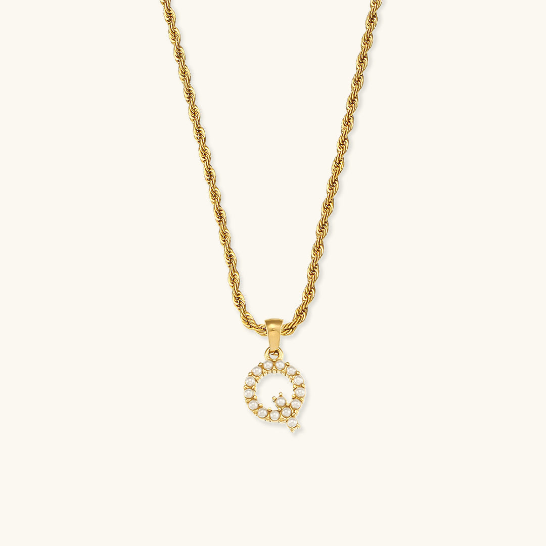 Aurora Pearl Initial Necklace