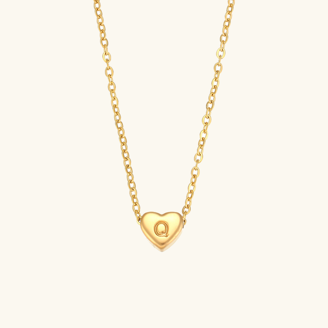 Golden Heartbeat - Initial Necklace