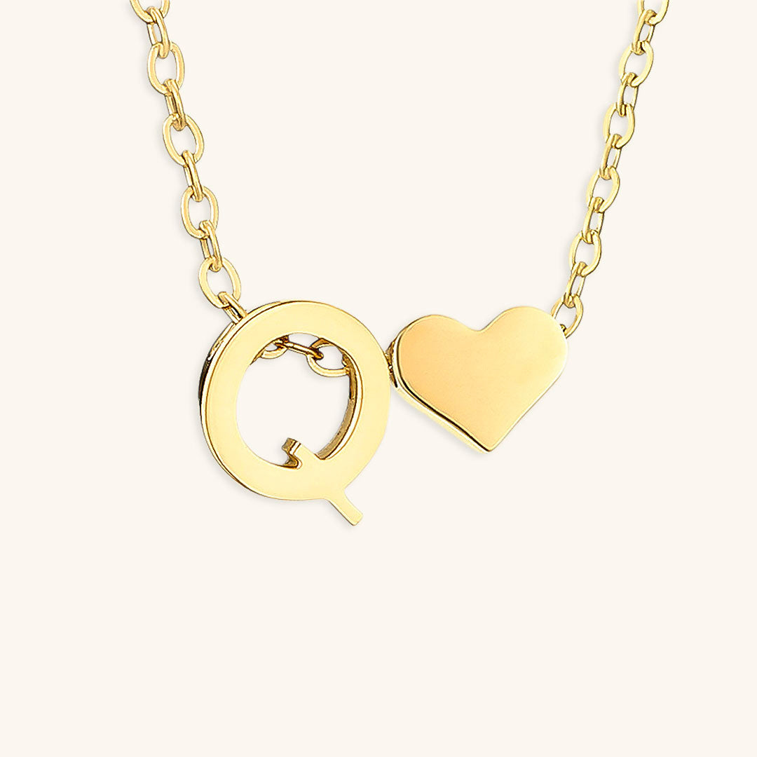 Heartfelt Initial - Gold Letter Necklace