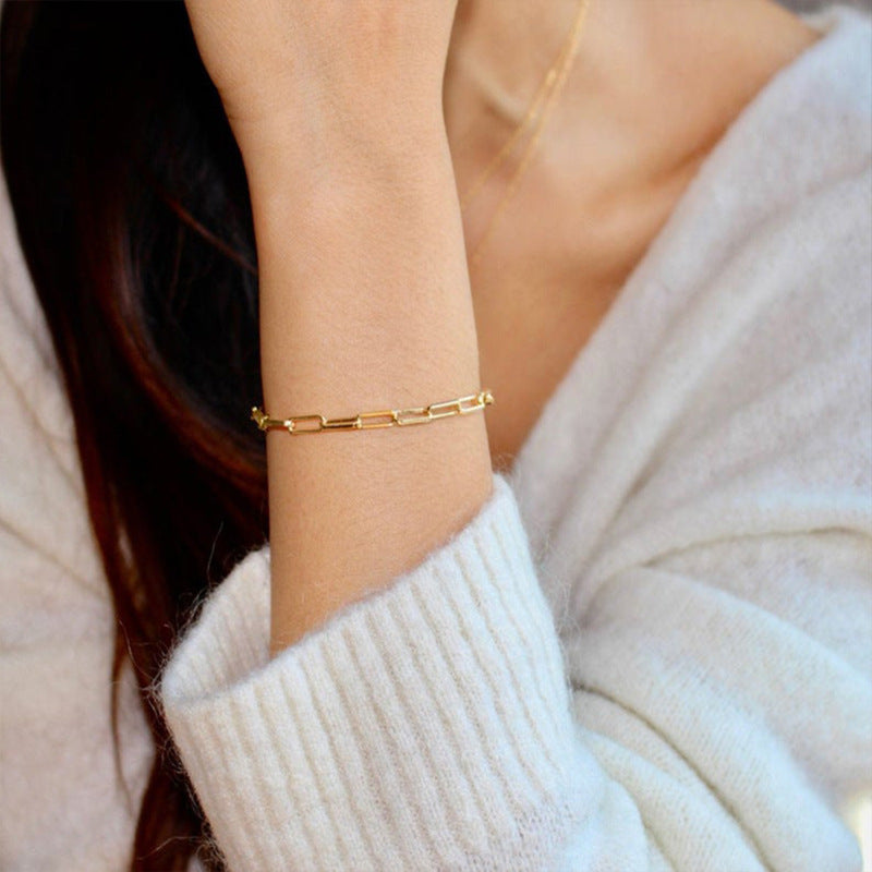 Radiant Gold Paperclip Bracelet