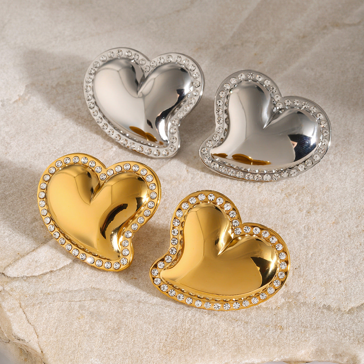 Radiant Heart Gold Earrings