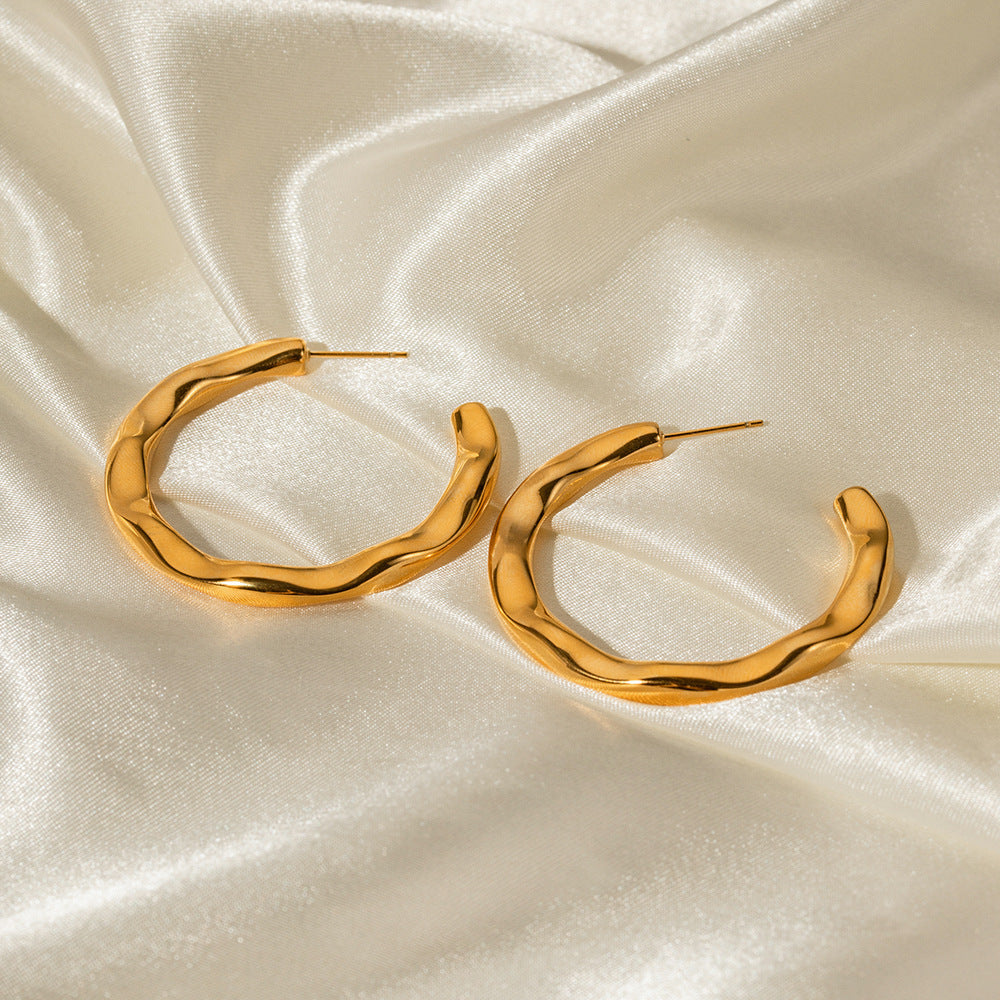 Ripple Curve Hoop Earrings