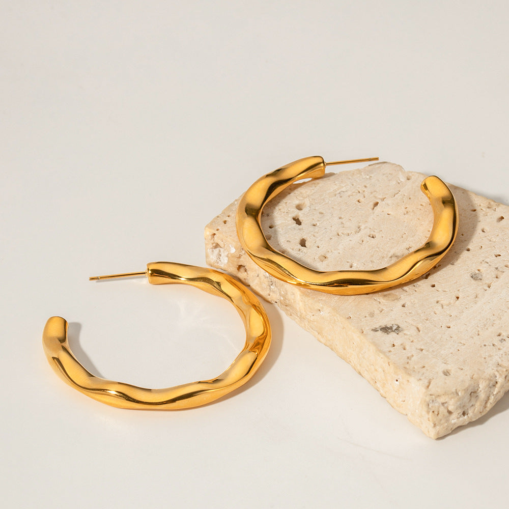 Ripple Curve Hoop Earrings