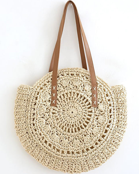 Round-Straw Tote Bag