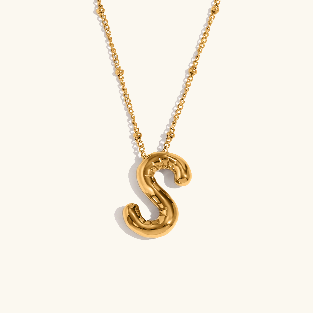 Lettre aérienne - Collier avec initiale en or