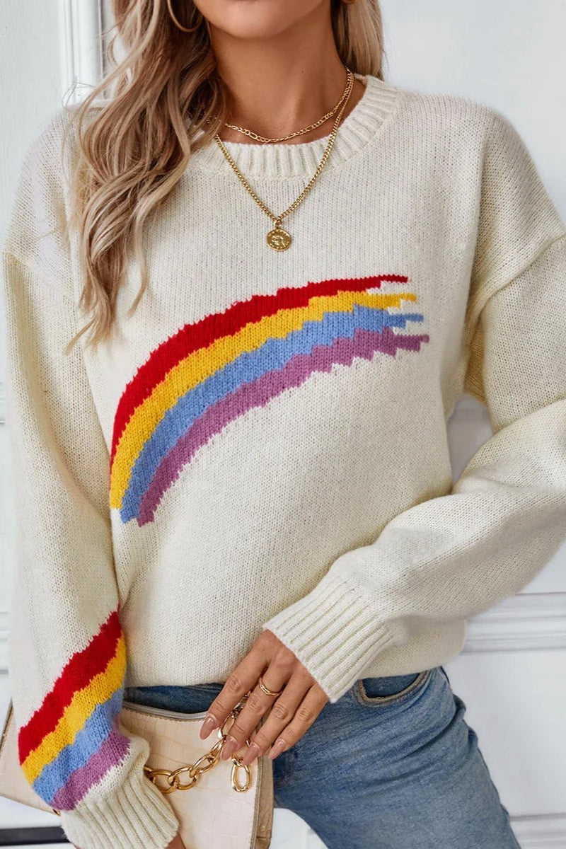 Rainbow Dreams - Cozy Knit Pullover Sweater