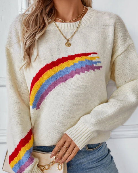 Rainbow Dreams - Cozy Knit Pullover Sweater