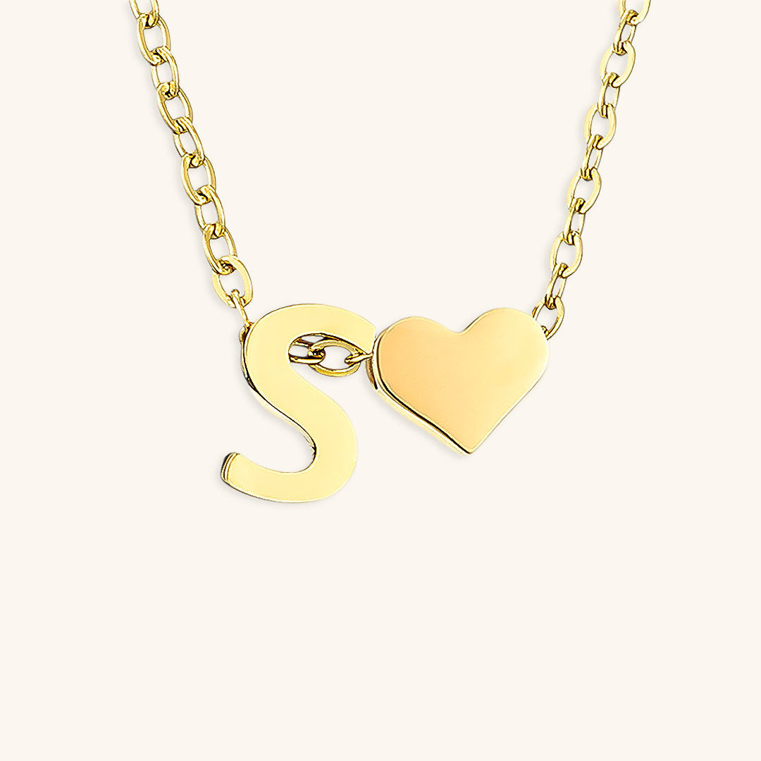 Heartfelt Initial - Gold Letter Necklace