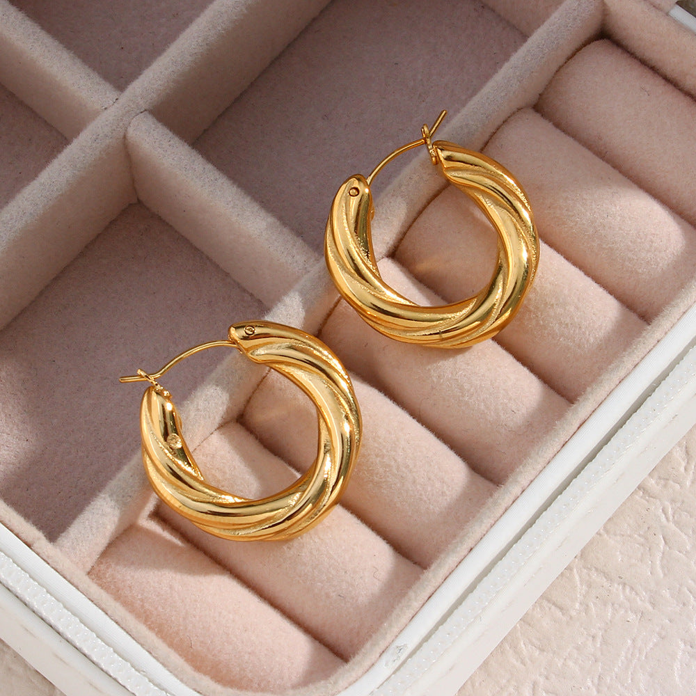 Selene Twisted Hoop Earrings