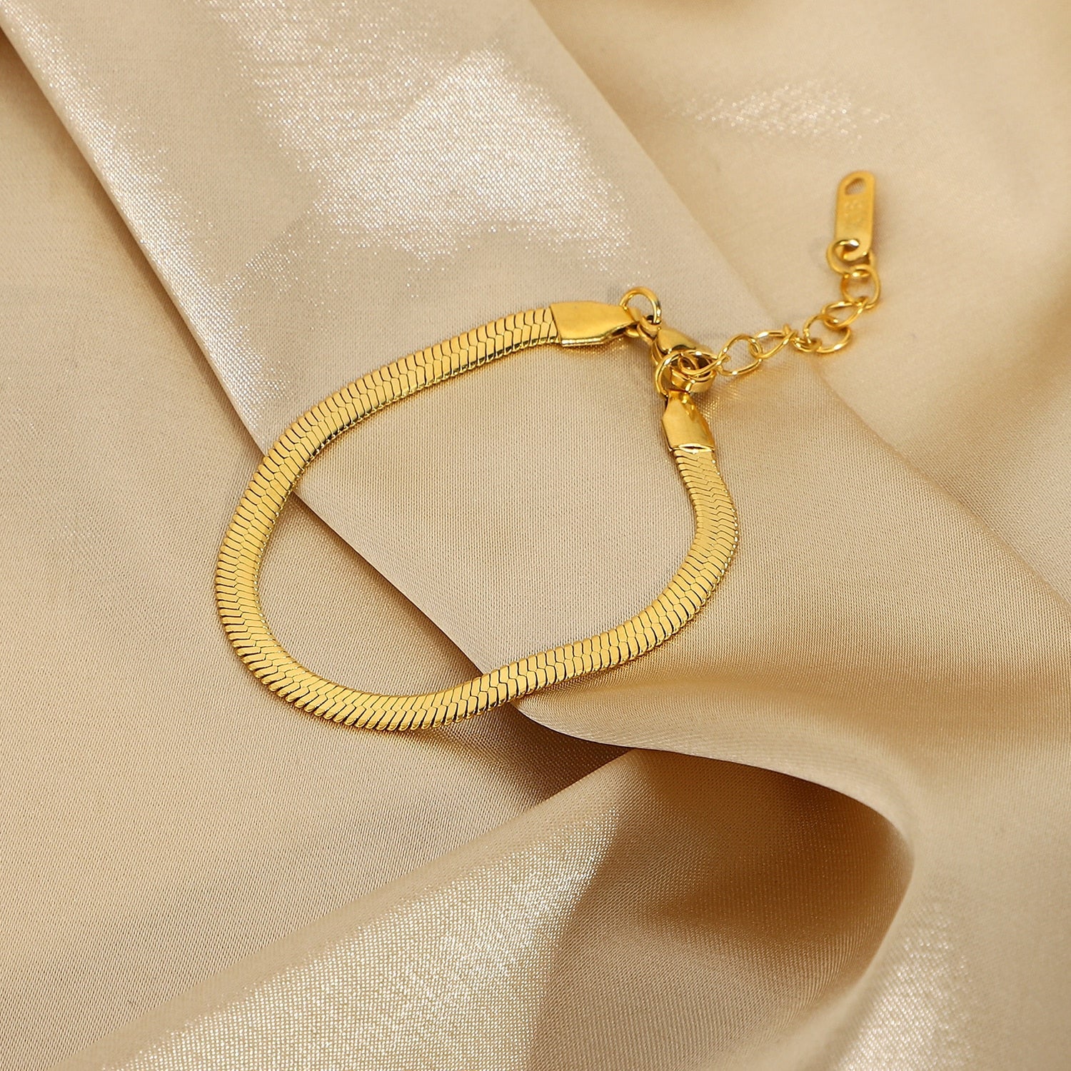 Seraphina Herringbone Gold Bracelet