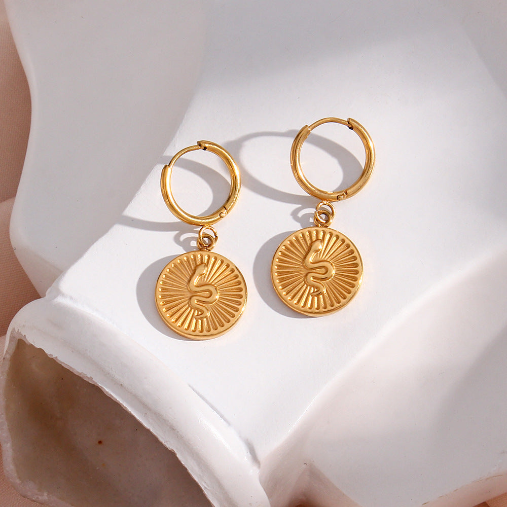 Boucles d'oreilles Seraphine Serpent Coin