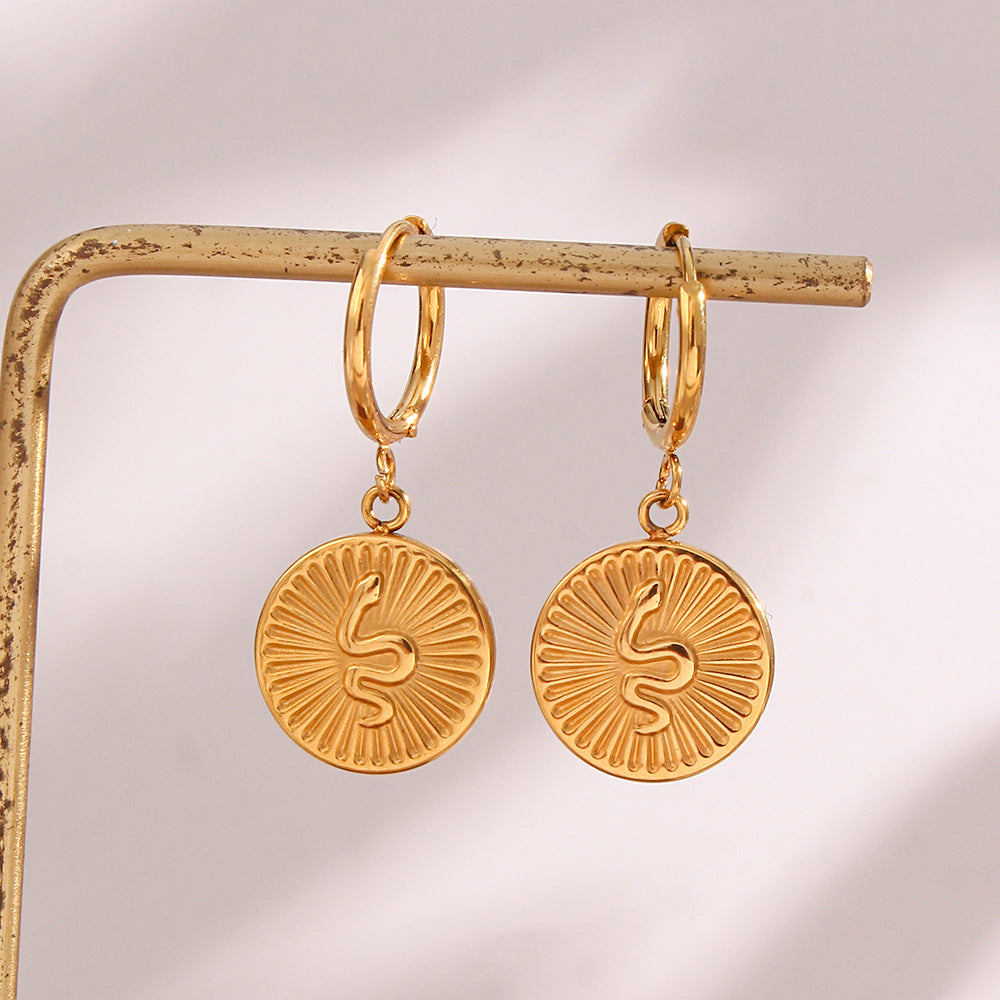 Boucles d'oreilles Seraphine Serpent Coin