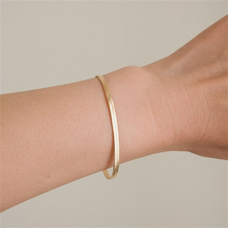 Serena Gold Herringbone Bracelet