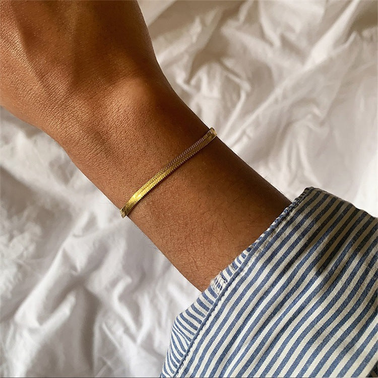 Serena Gold Herringbone Bracelet