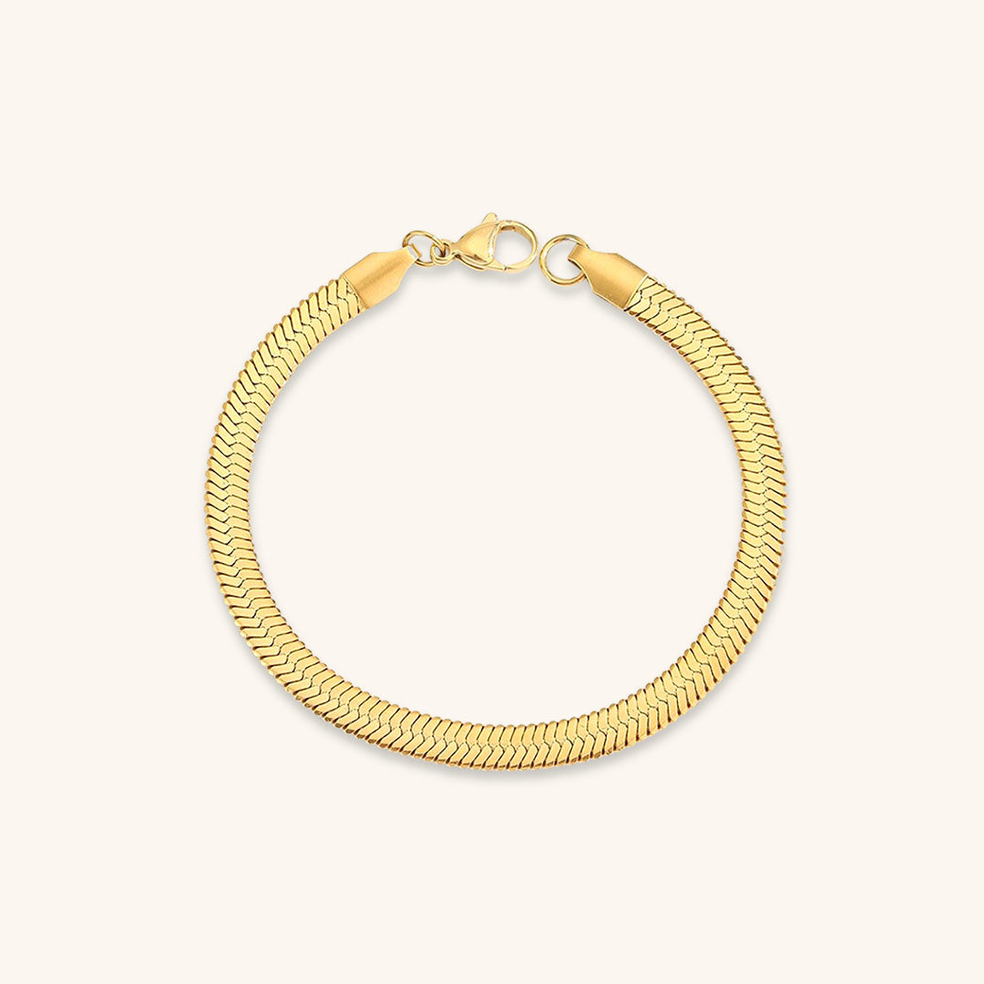 Serena Gold Herringbone Bracelet