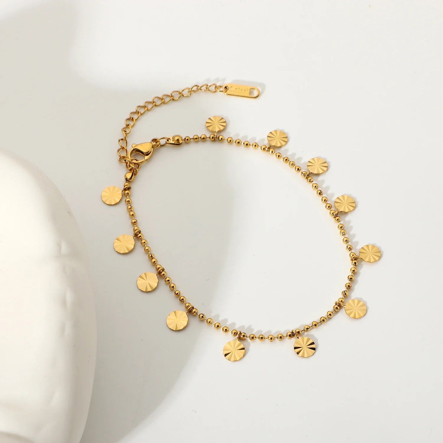 Shimmer Disc - Delicate Gold Anklet