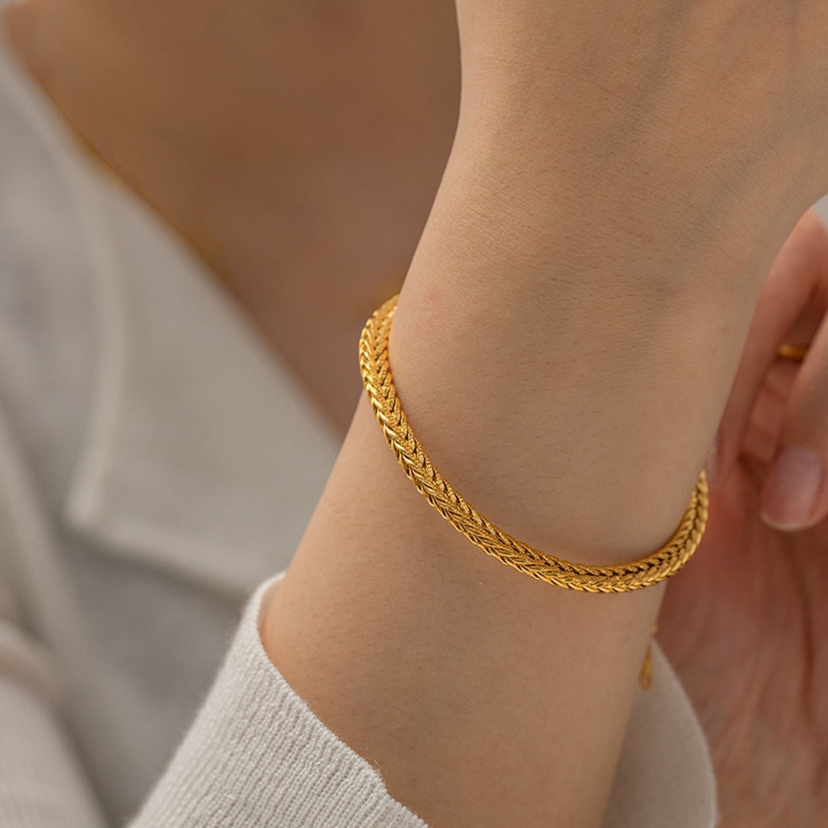 Sienna Woven Gold Bracelet