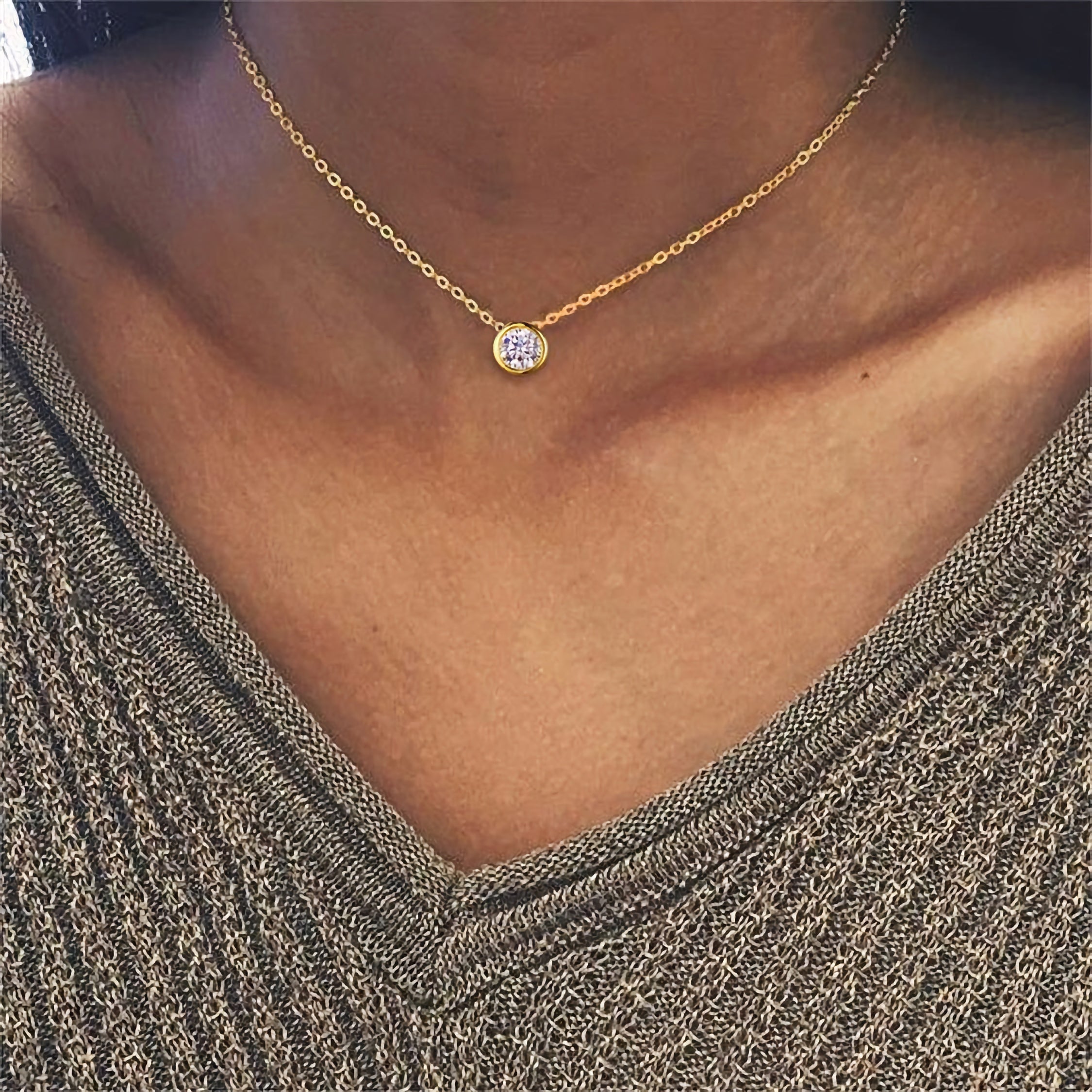 Solana Solitaire Necklace