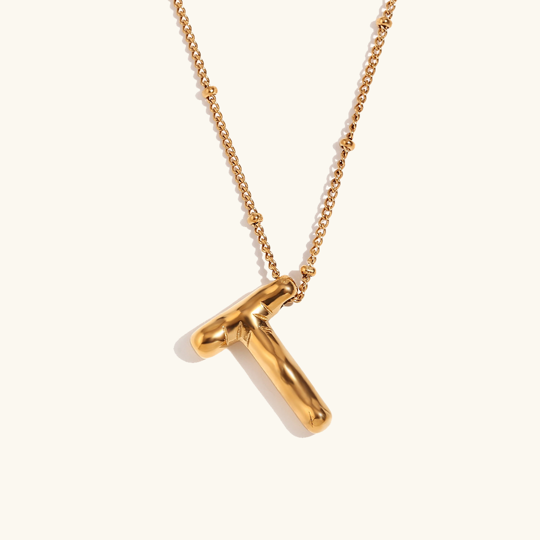 Lettre aérienne - Collier avec initiale en or