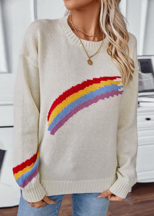 Rainbow Dreams - Cozy Knit Pullover Sweater