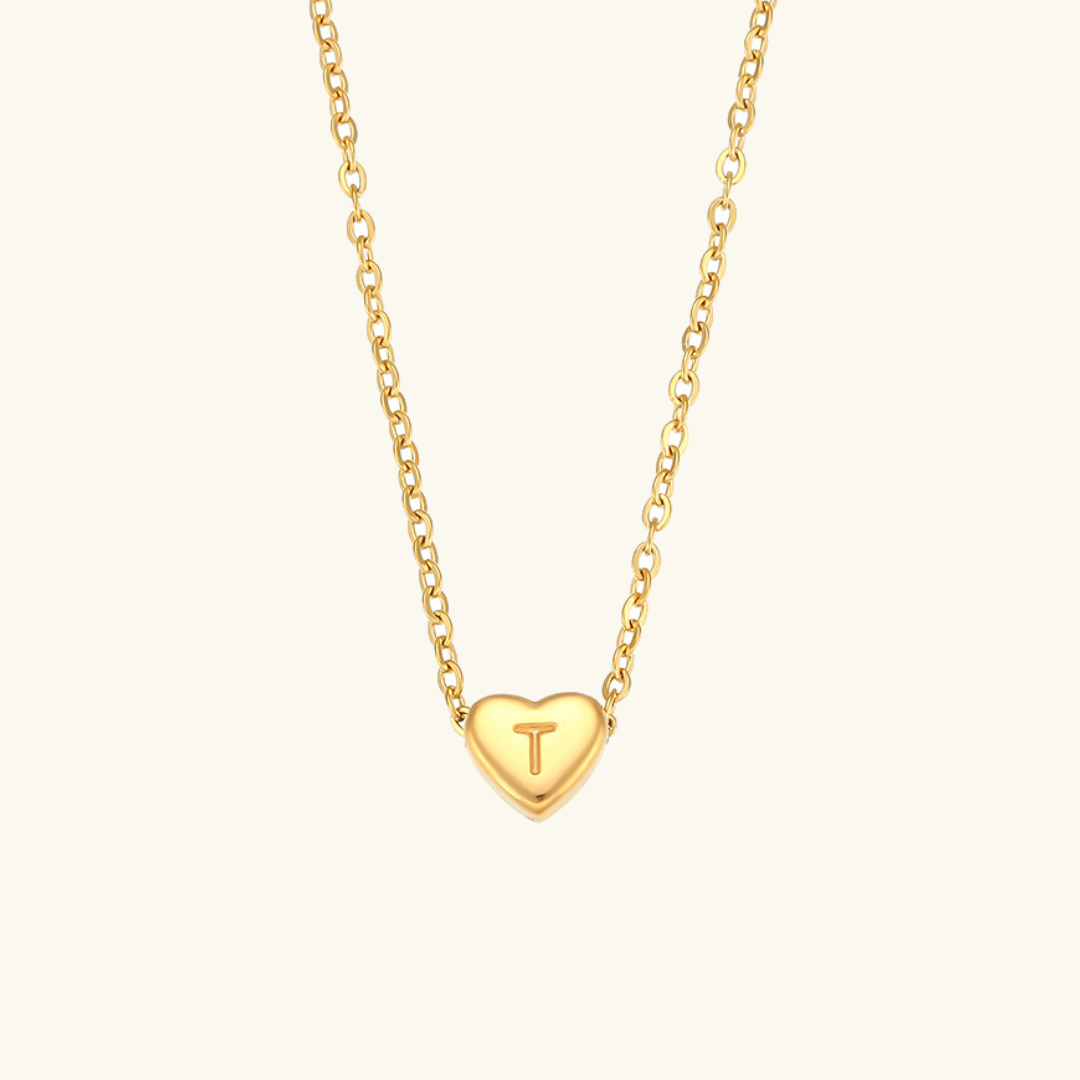 Golden Heartbeat - Initial Necklace