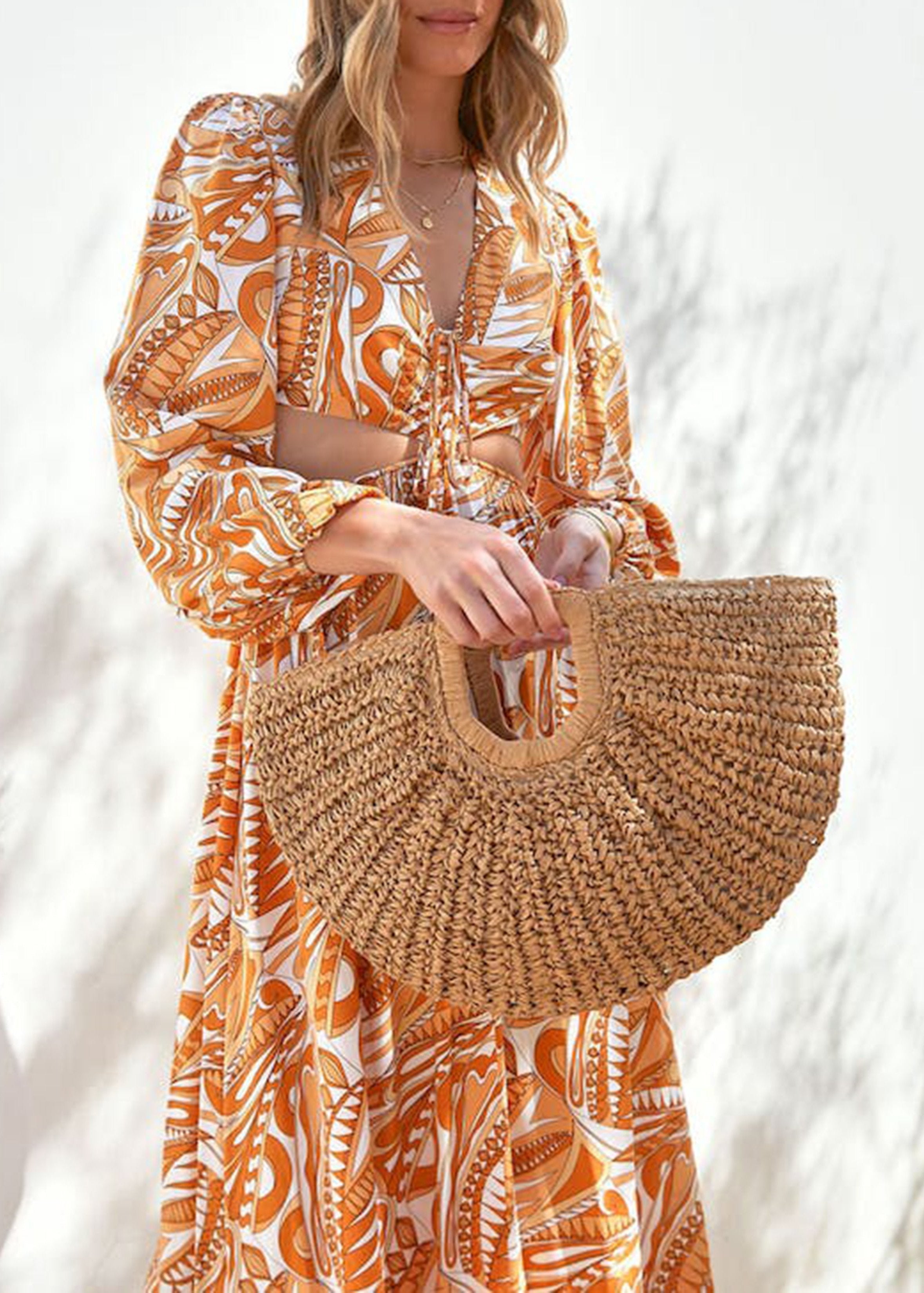 Luna-Natural-Straw Bag - VibeSoothe