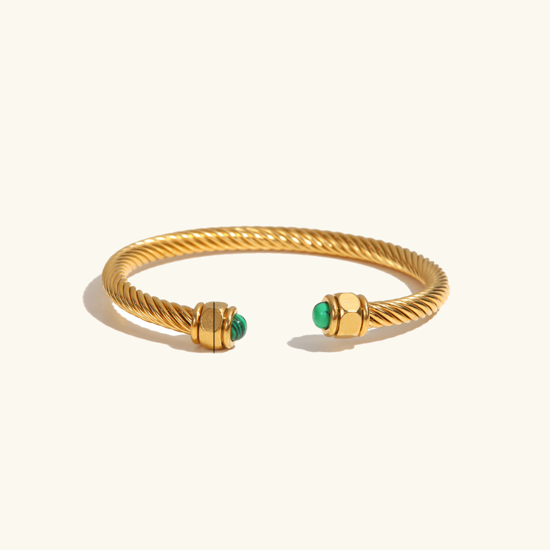 Thea Gemstone Gold Cuff