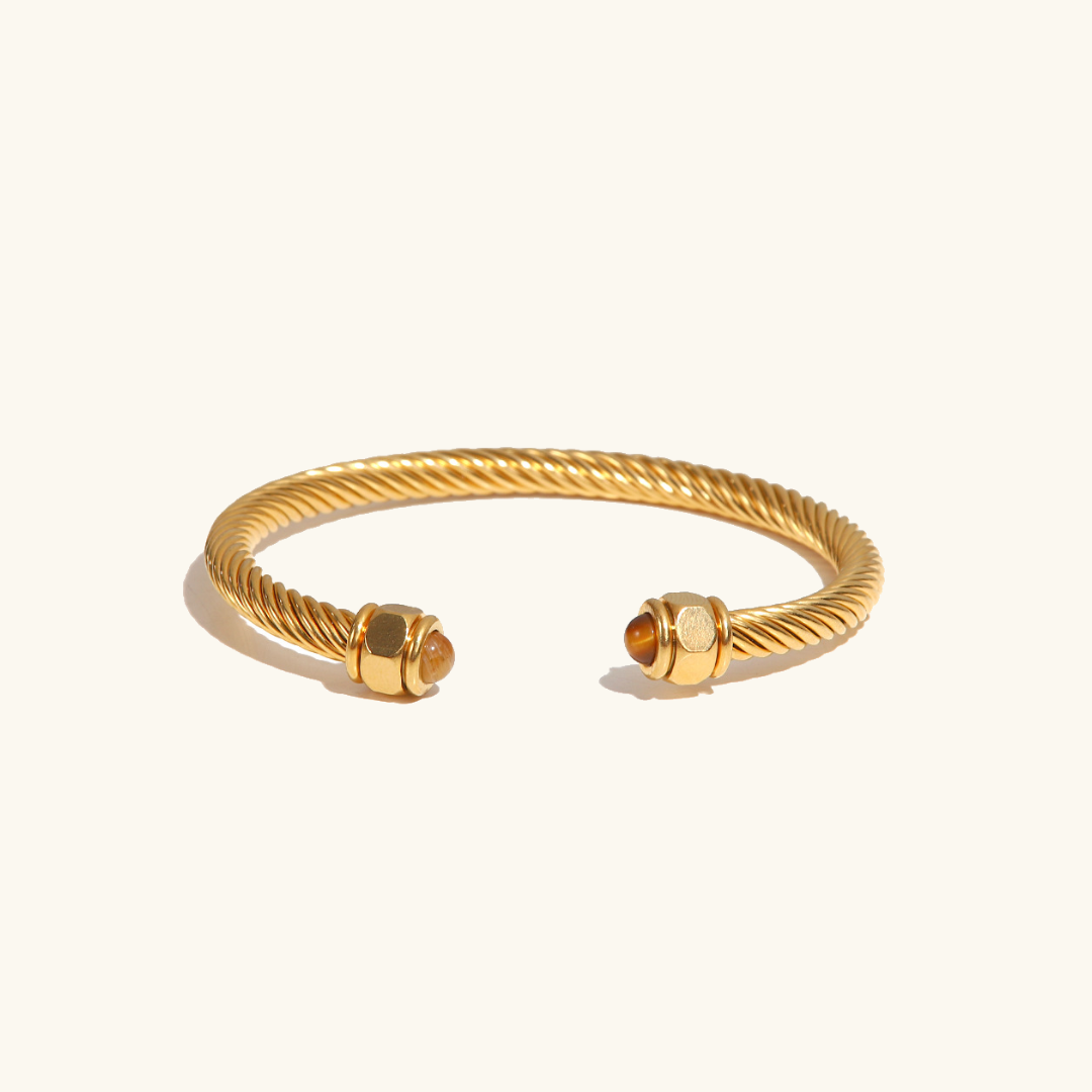 Thea Gemstone Gold Cuff