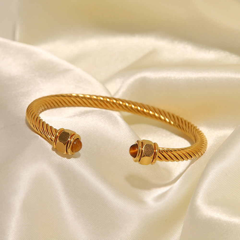 Thea Gemstone Gold Cuff