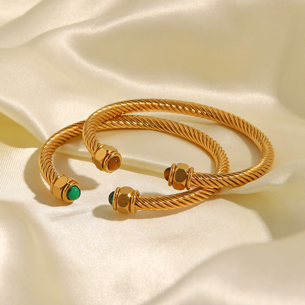 Thea Gemstone Gold Cuff