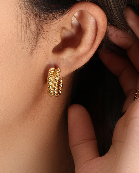 Twisted Luxe - Gold Rope Earrings