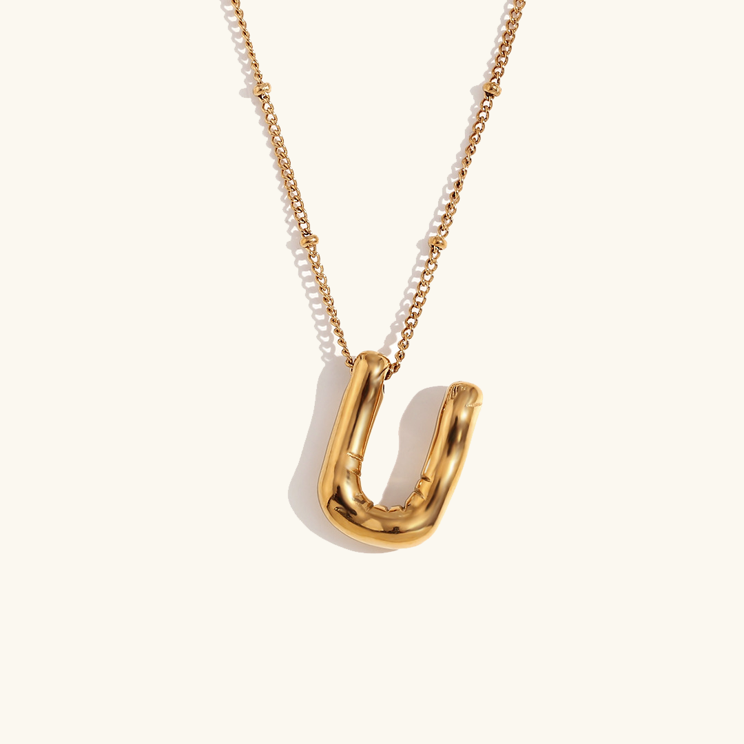 Lettre aérienne - Collier avec initiale en or